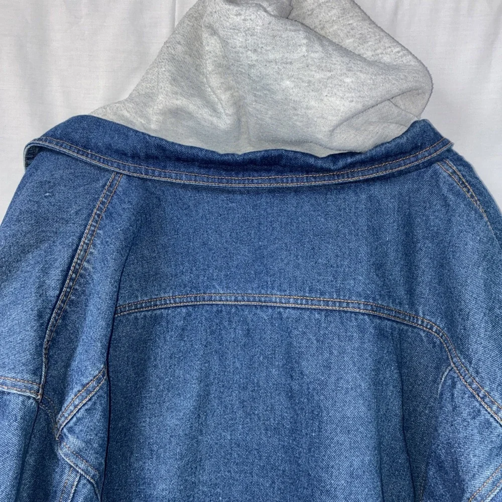 Himalaya Outfitters Mens Hooded Denim Jacket Blue Workwear Size 3X Big